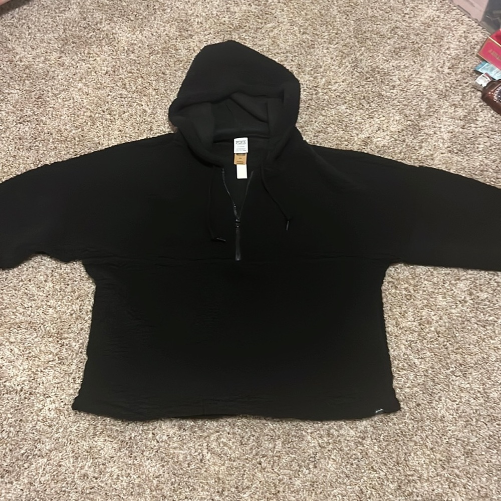 NWT PINK Victoria’s Secret Varsity Sherpa Half-Zip Pullover
